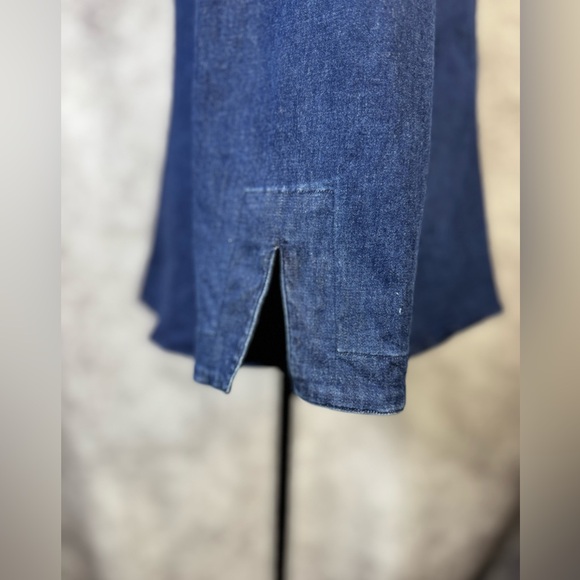 Reality USA Denim Casual Trendy Leather Lace-Up Top Size Large - Picture 4 of 12